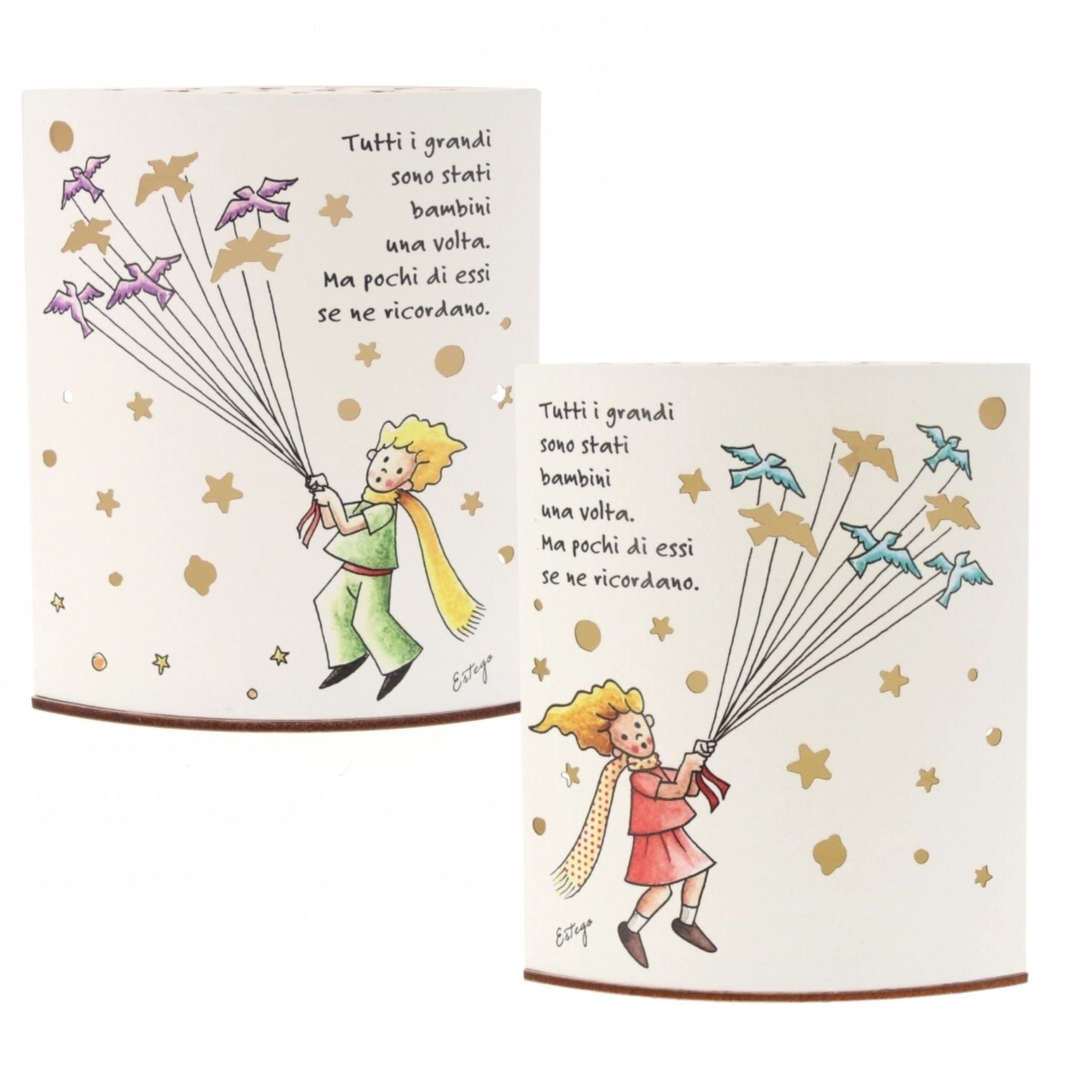 Lampada da compagnia in carta, Piccolo Principe. Altezza 16 cm