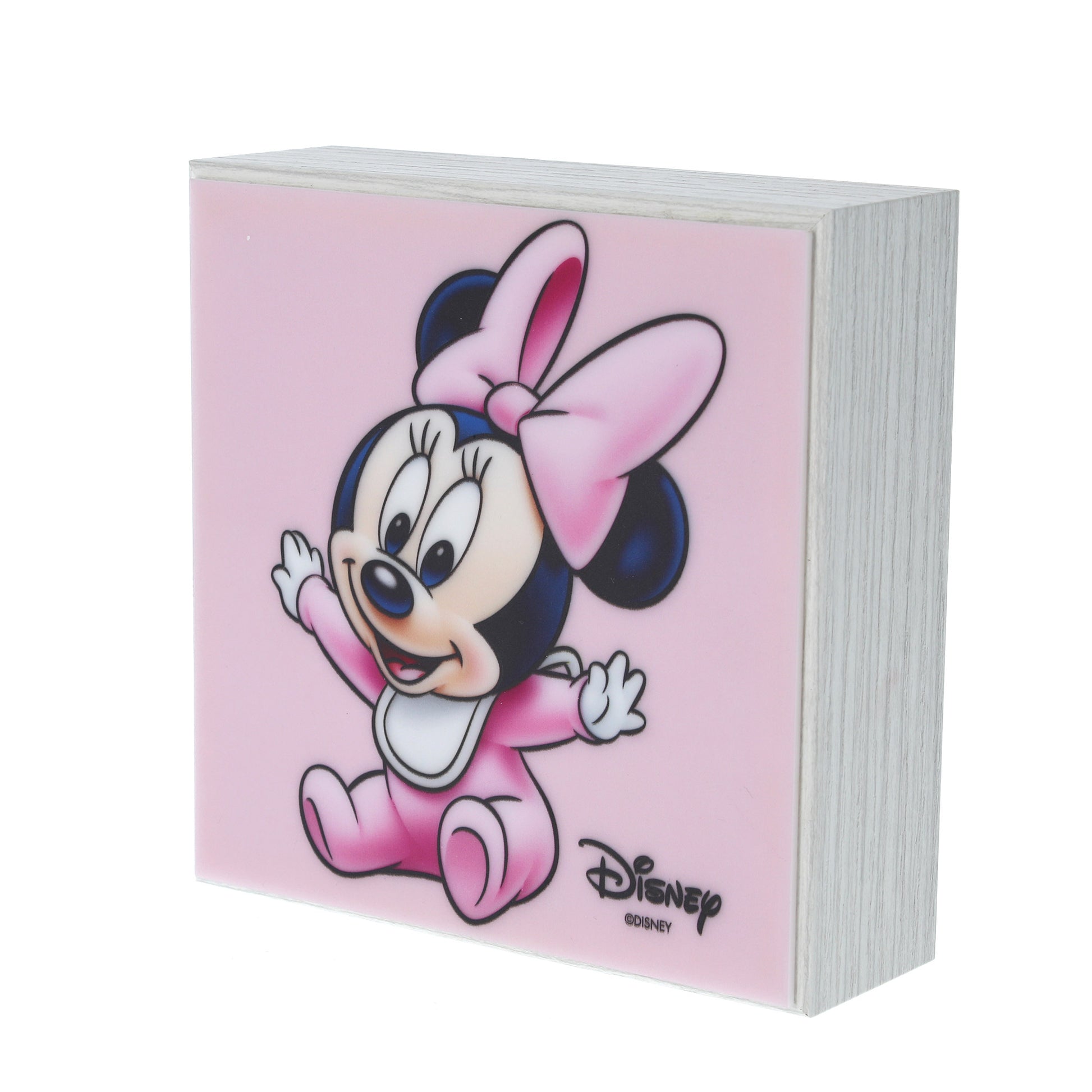 Lampada da compagnia in legno Mickey Mouse/Minnie. Dimensioni 14x14 cm