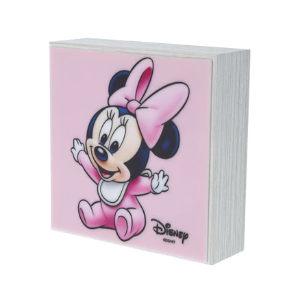 Lampada da compagnia in legno Mickey Mouse/Minnie. Dimensioni 14x14 cm