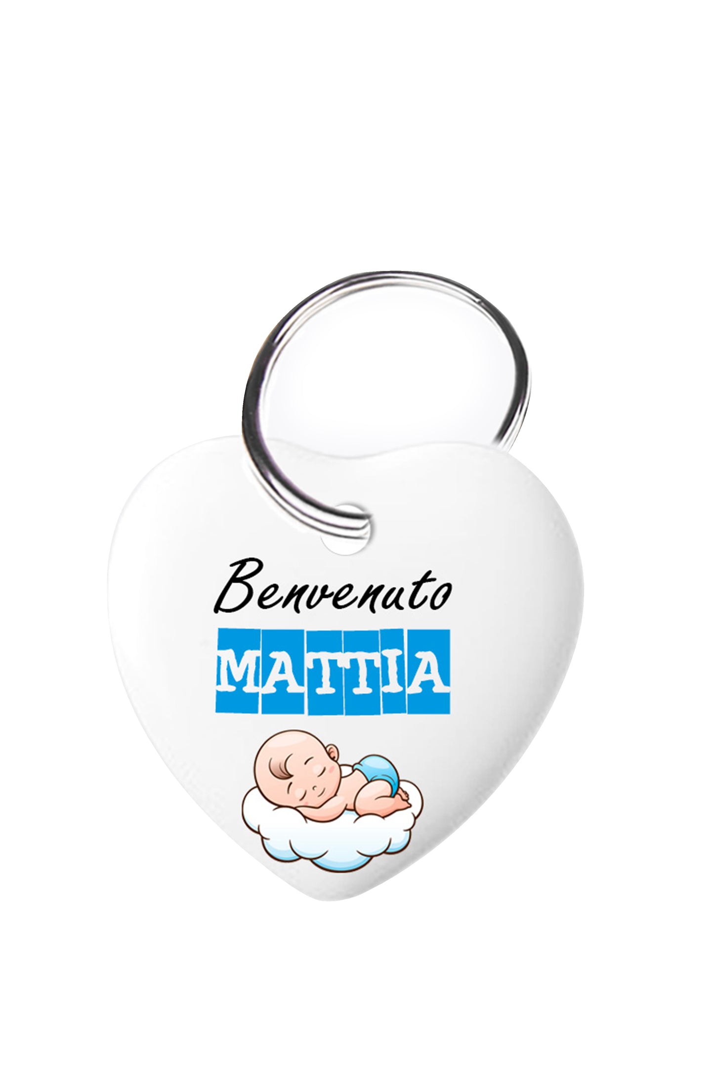Portachiavi cuore in porcellana personalizzabile