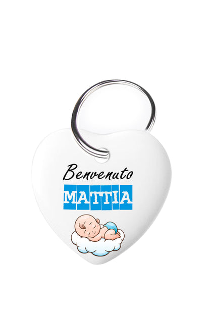 Portachiavi cuore in porcellana personalizzabile