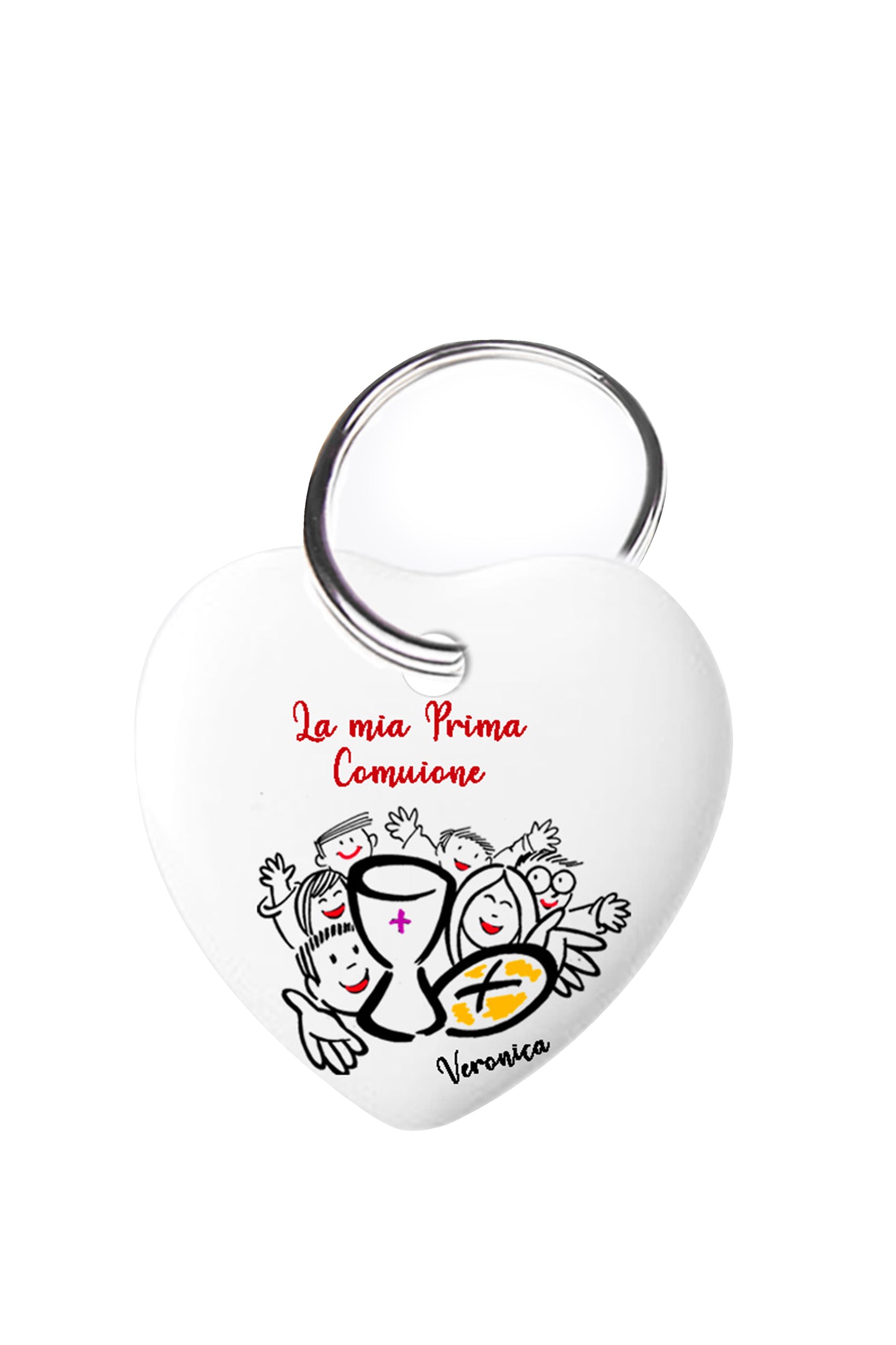 Portachiavi cuore in porcellana personalizzabile