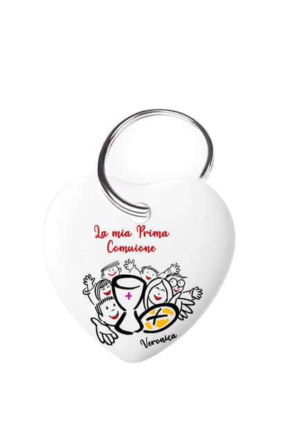Portachiavi cuore in porcellana personalizzabile