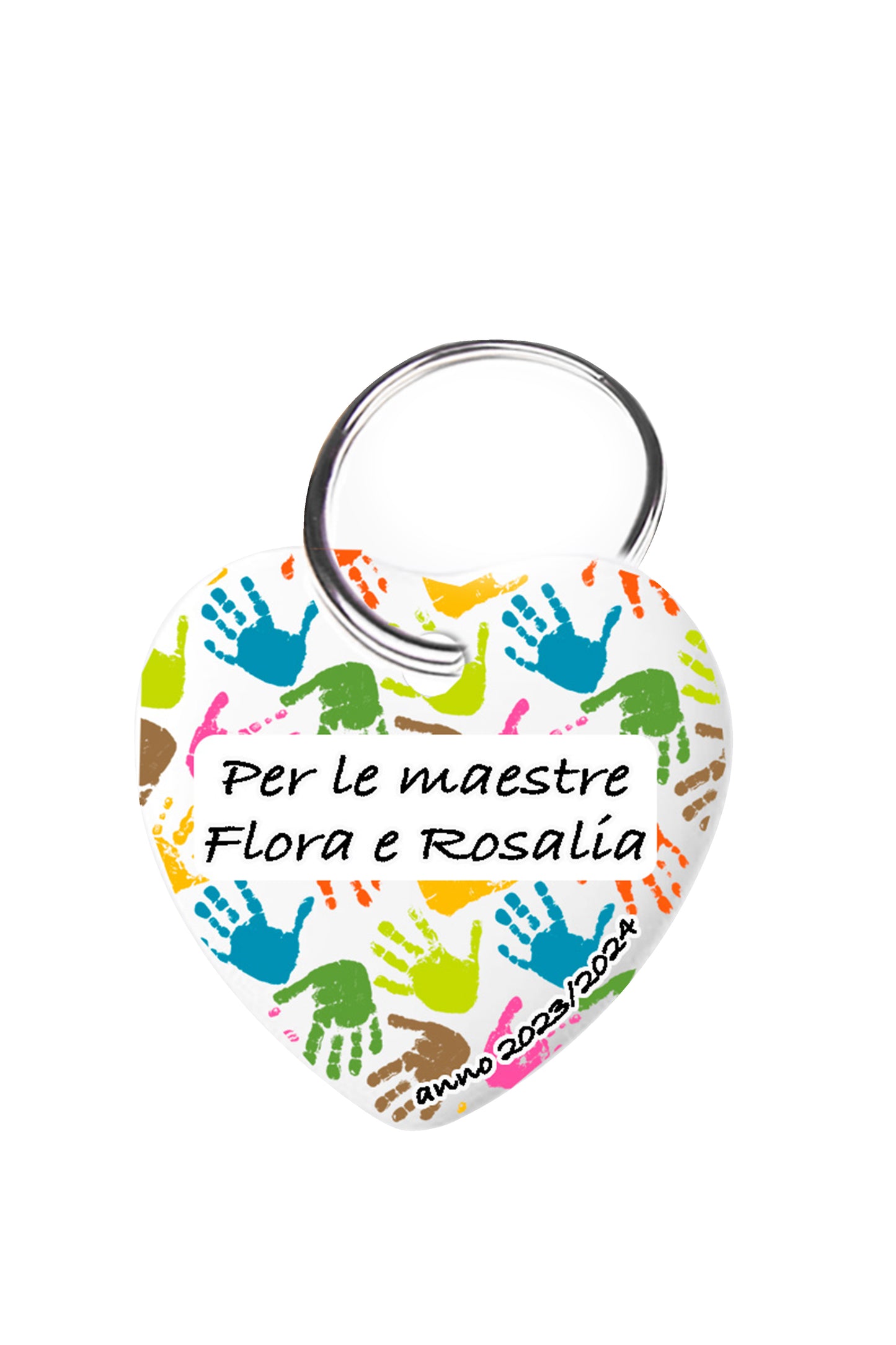 Portachiavi cuore in porcellana personalizzabile