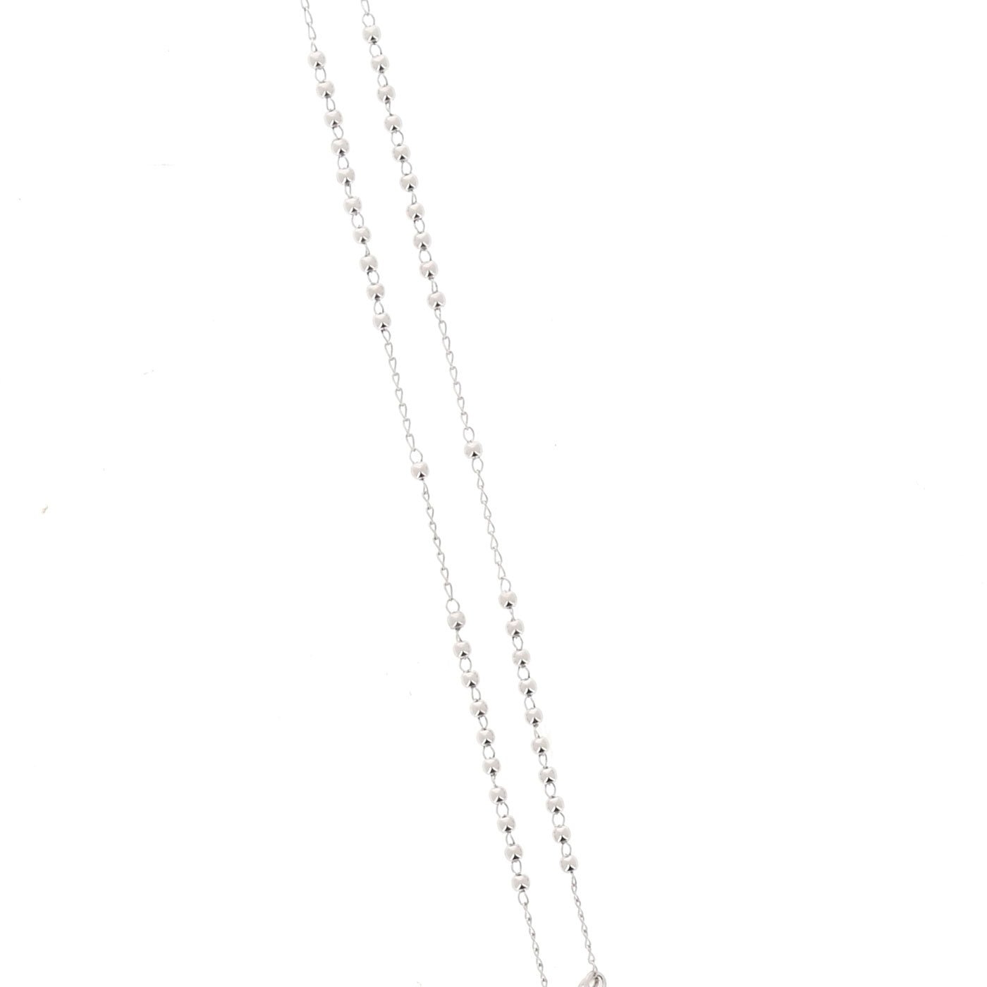 Rosario in argento indossabile con Crocifisso e grani diametro 0,3. Lunghezza 44 cm