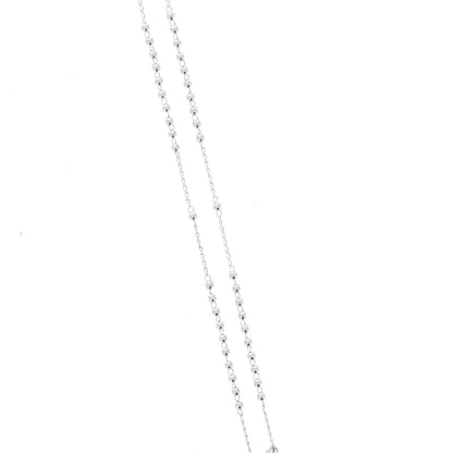 Rosario in argento indossabile con Crocifisso e grani diametro 0,3. Lunghezza 44 cm