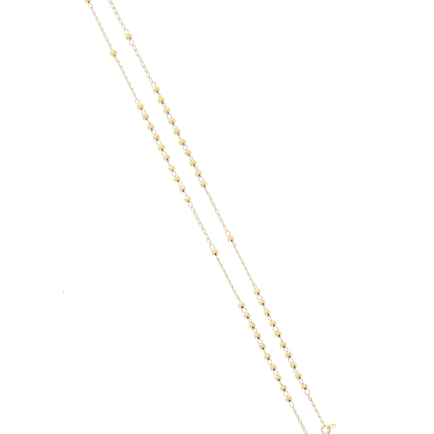 Rosario in argento indossabile con Crocifisso e grani diametro 0,3. Lunghezza 44 cm