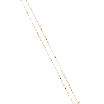 Rosario in argento indossabile con Crocifisso e grani diametro 0,3. Lunghezza 44 cm