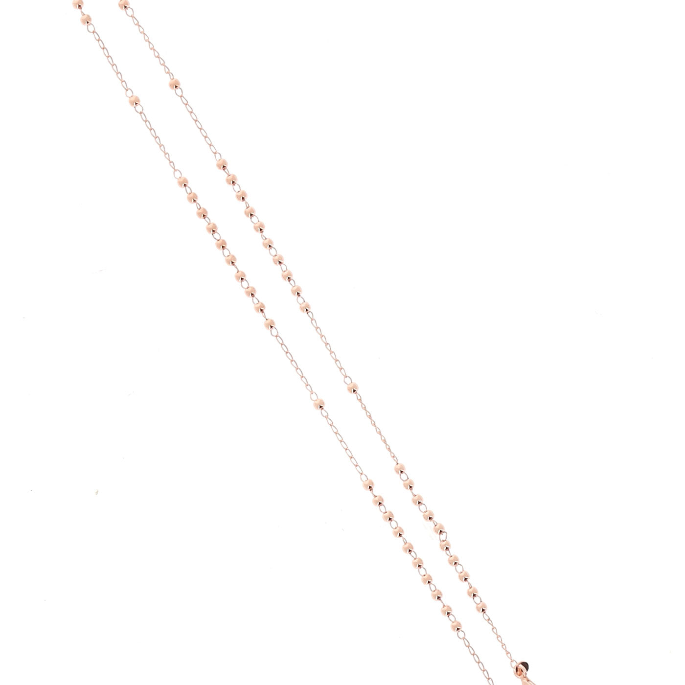 Rosario in argento indossabile con Crocifisso e grani diametro 0,3. Lunghezza 44 cm