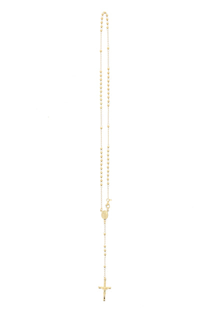 Rosario in argento indossabile con Crocifisso e grani diametro 0,3. Lunghezza 44 cm