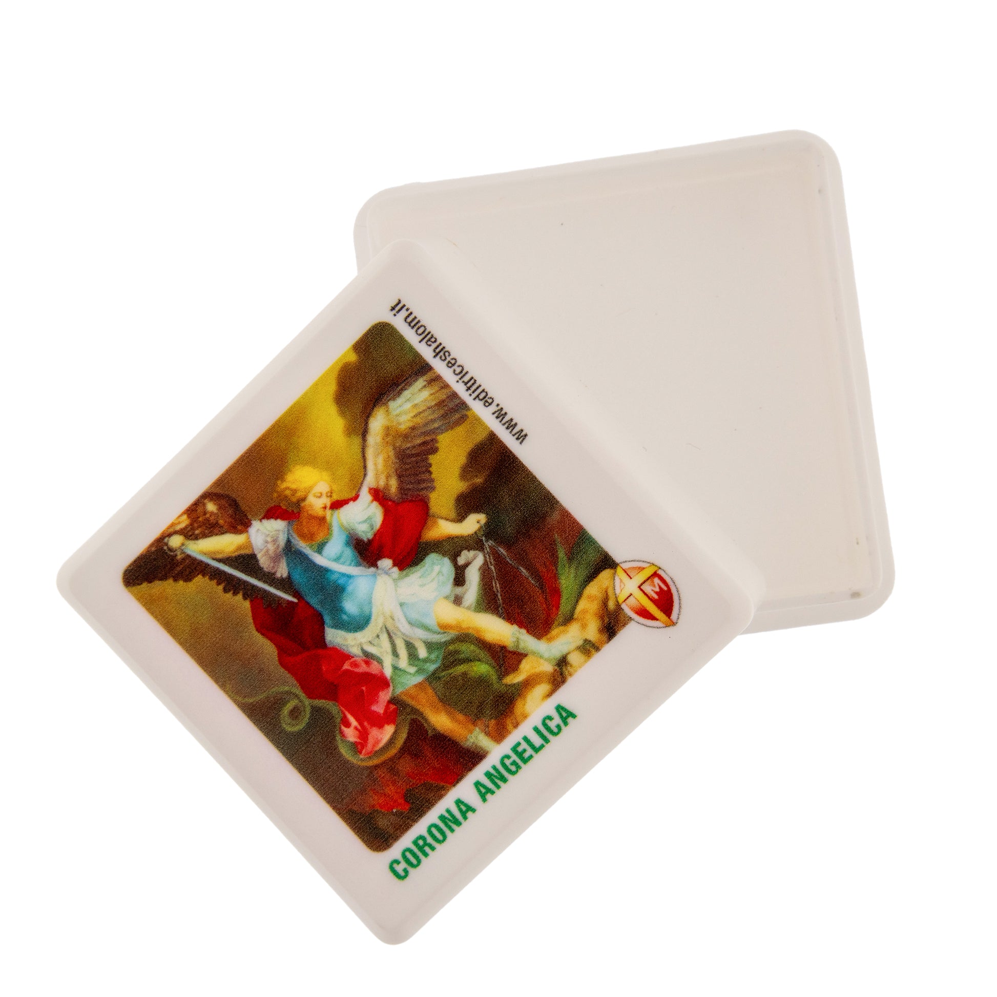 Scatolina per corona angelica -San Michele. Dimensioni 6x6 cm.