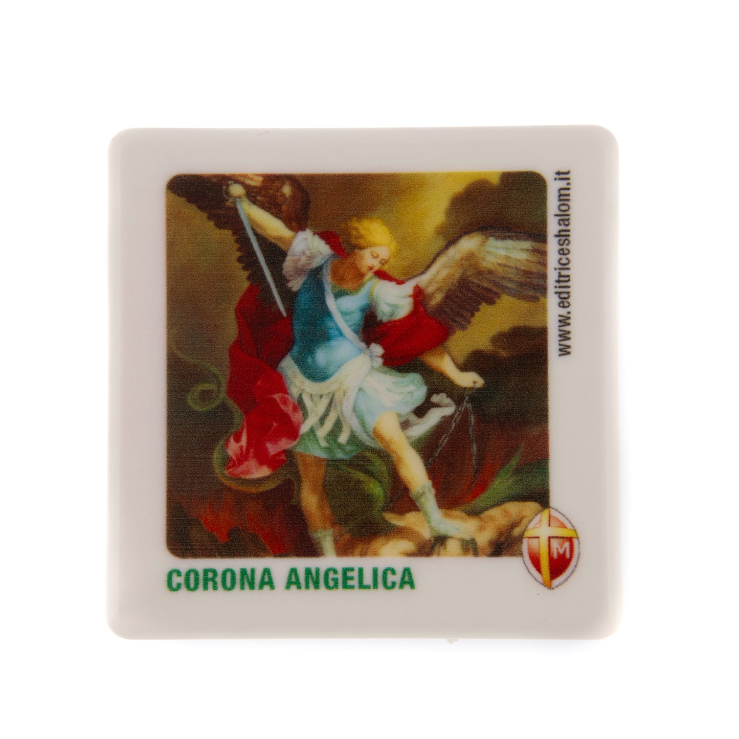Scatolina per corona angelica -San Michele. Dimensioni 6x6 cm.
