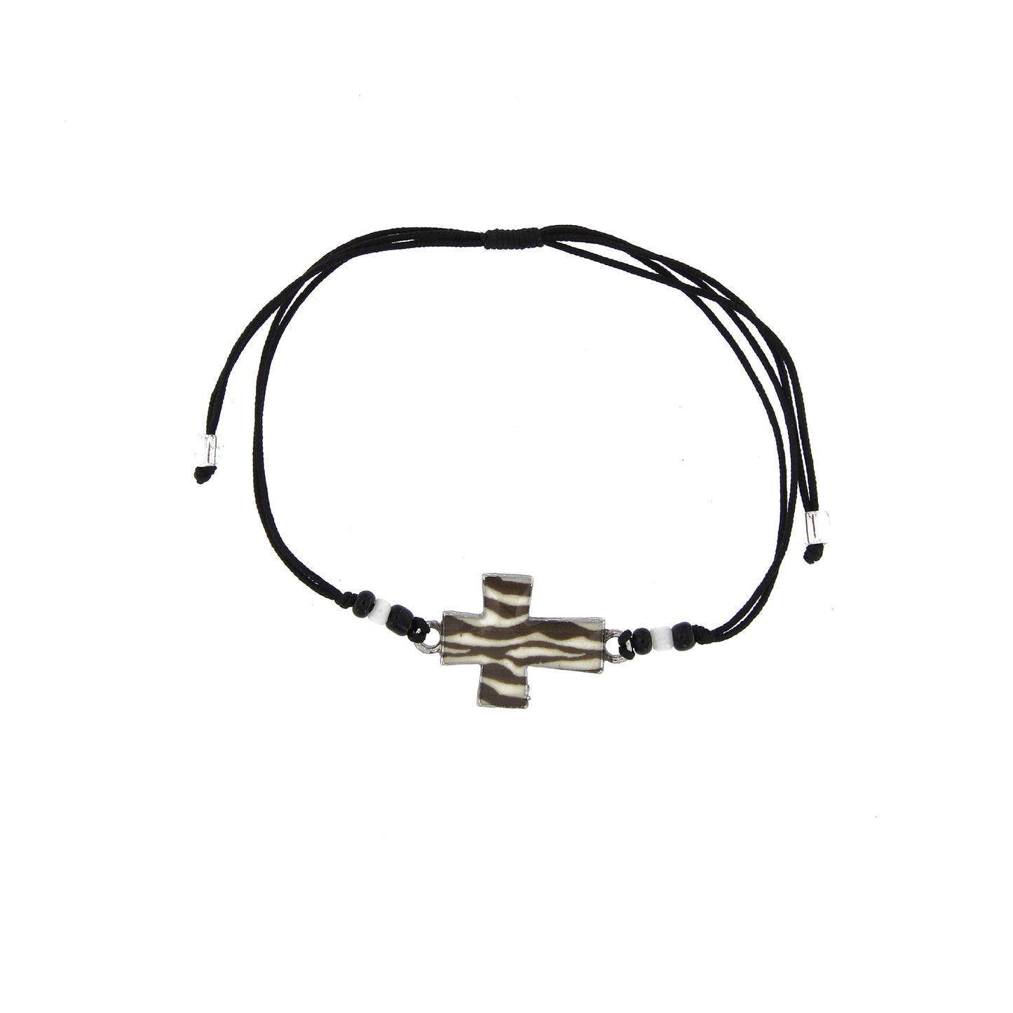 Bracciale in corda con ciondolo passante in colori assortiti. Regolabile