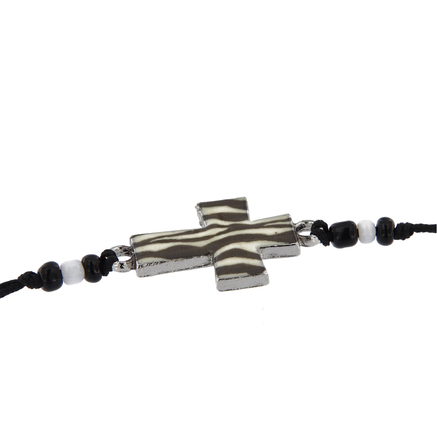 Bracciale in corda con ciondolo passante in colori assortiti. Regolabile