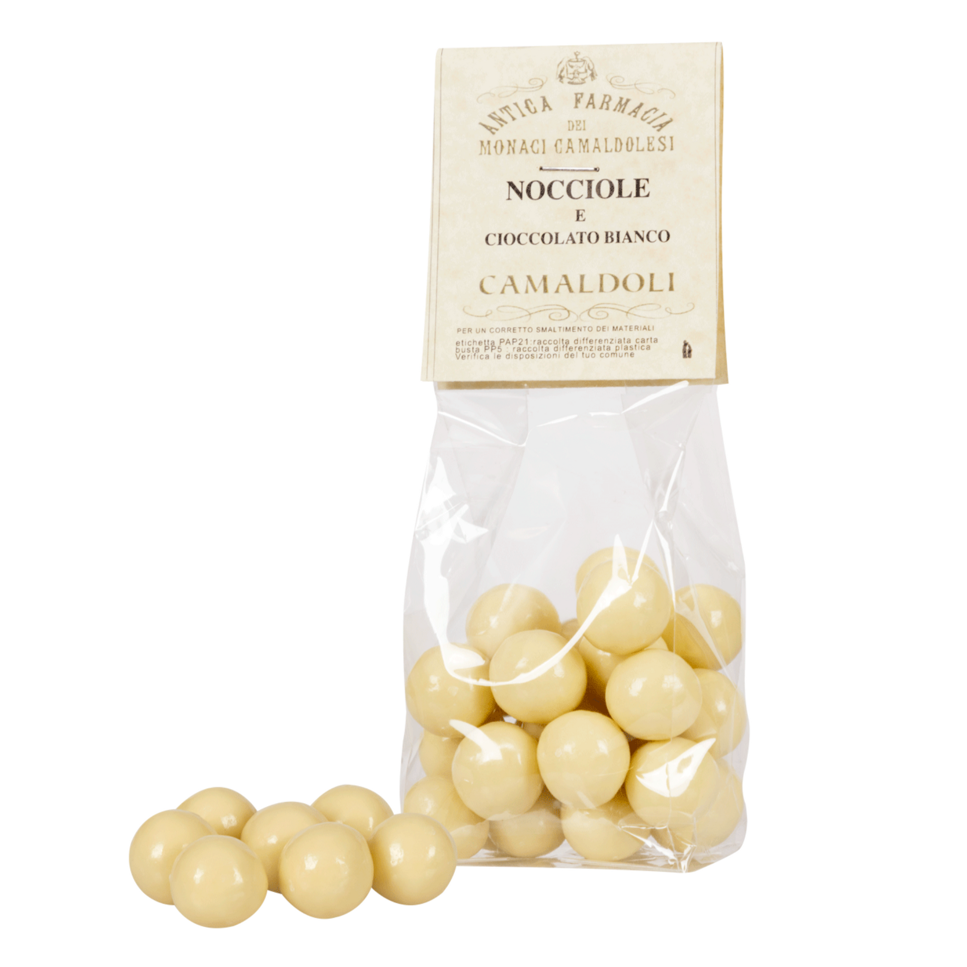 Praline di nocciole con cioccolato bianco 100 gr. - Prodotto dai Monaci Camaldolesi