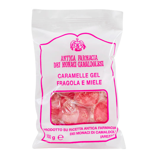 Caramelle gel alla fragola e miele. Confezione da 100 gr
