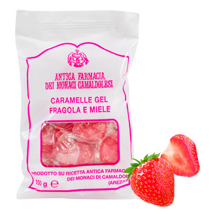 Caramelle gel alla fragola e miele. Confezione da 100 gr