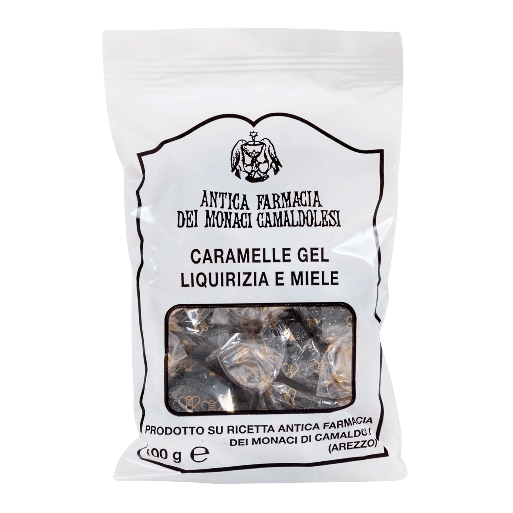 Caramelle gel alla liquirizia e miele. Confezione da 100 gr