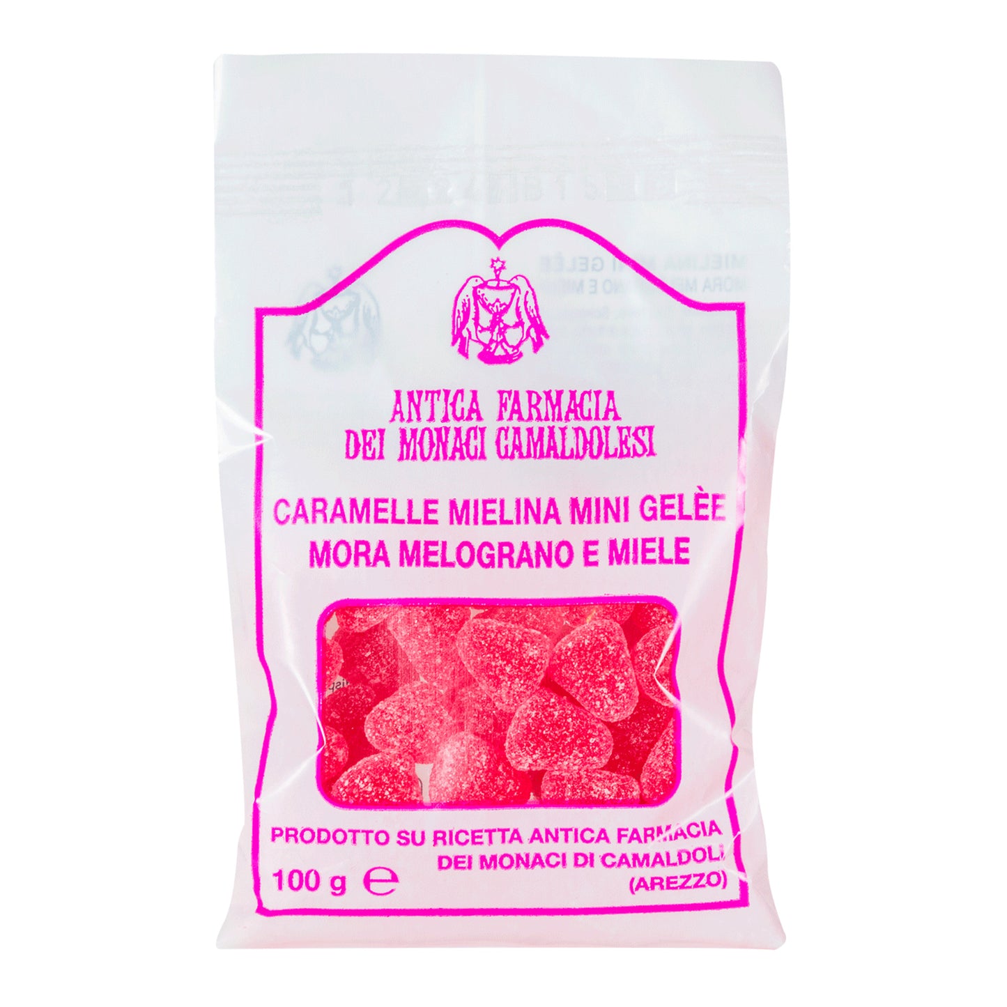 Caramelle gel alla mora e melograno. Confezione da 100 gr