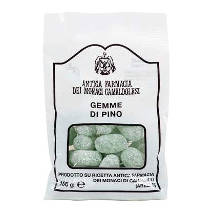 Caramelle ripiene Gocce di Pino, senza zucchero. Confezione da 100 gr