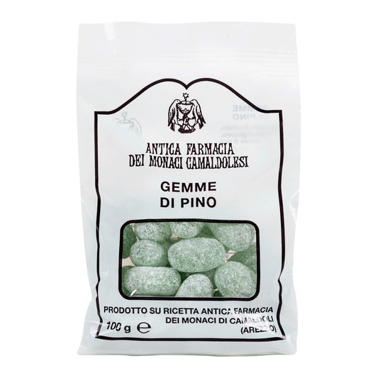 Caramelle ripiene Gocce di Pino, senza zucchero. Confezione da 100 gr
