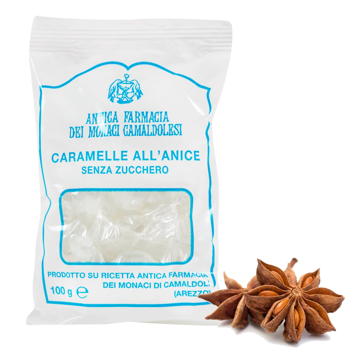 Caramelle all'Anice, senza zucchero. 100 gr