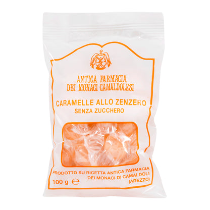 Caramelle allo Zenzero, senza zucchero. Confezione da 100 gr