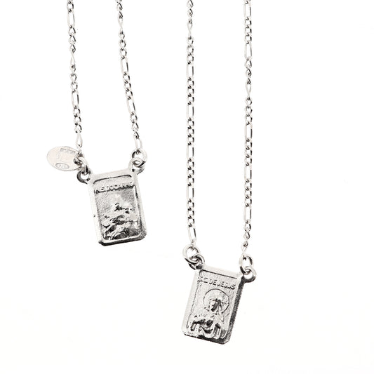 Scapolare del Carmelo in argento 925. Misura media. Lunghezza 32 cm