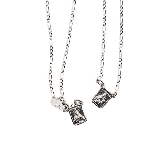 Scapolare del Carmelo in argento 925. Misura piccola. Lunghezza 32 cm