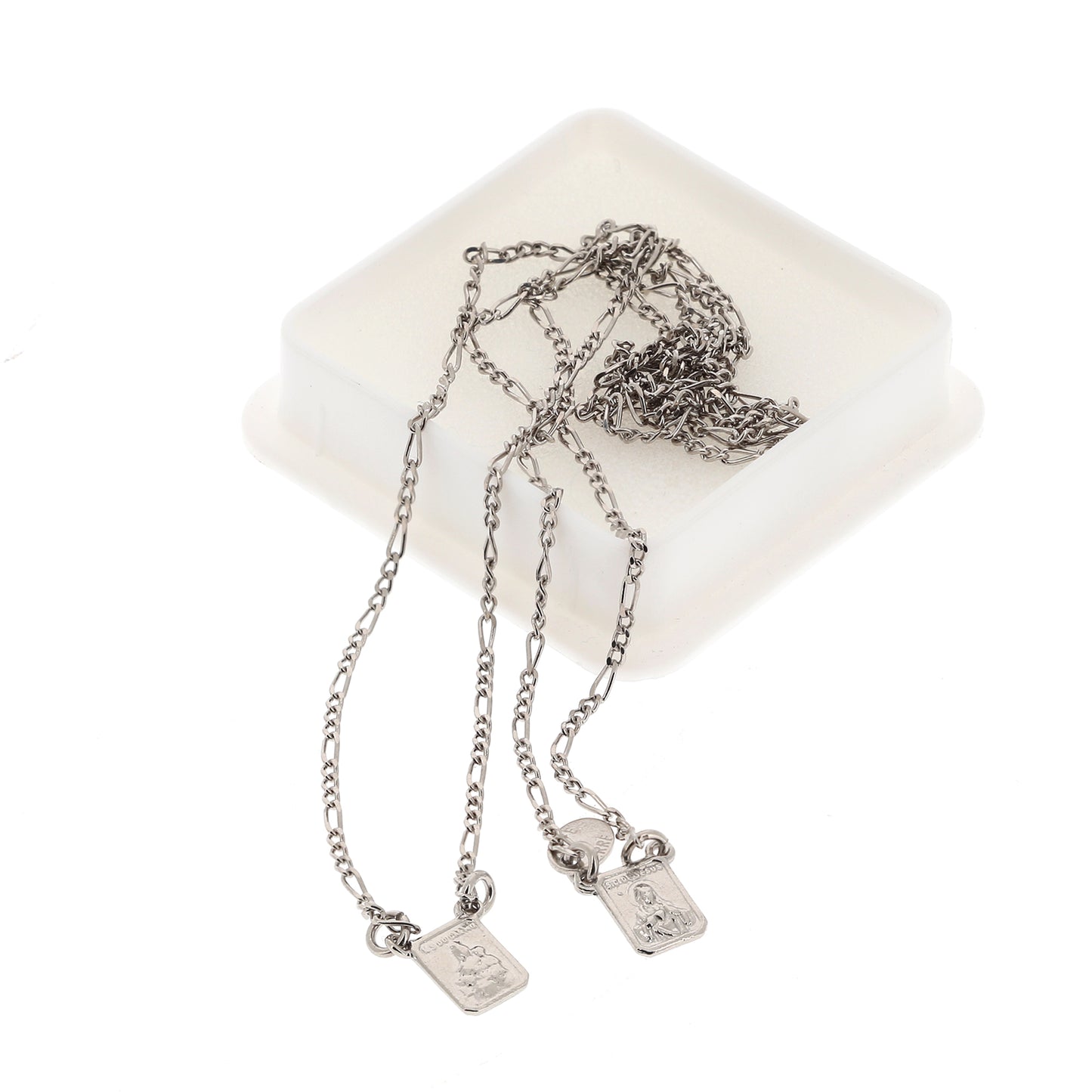 Scapolare del Carmelo in argento 925. Misura piccola. Lunghezza 32 cm