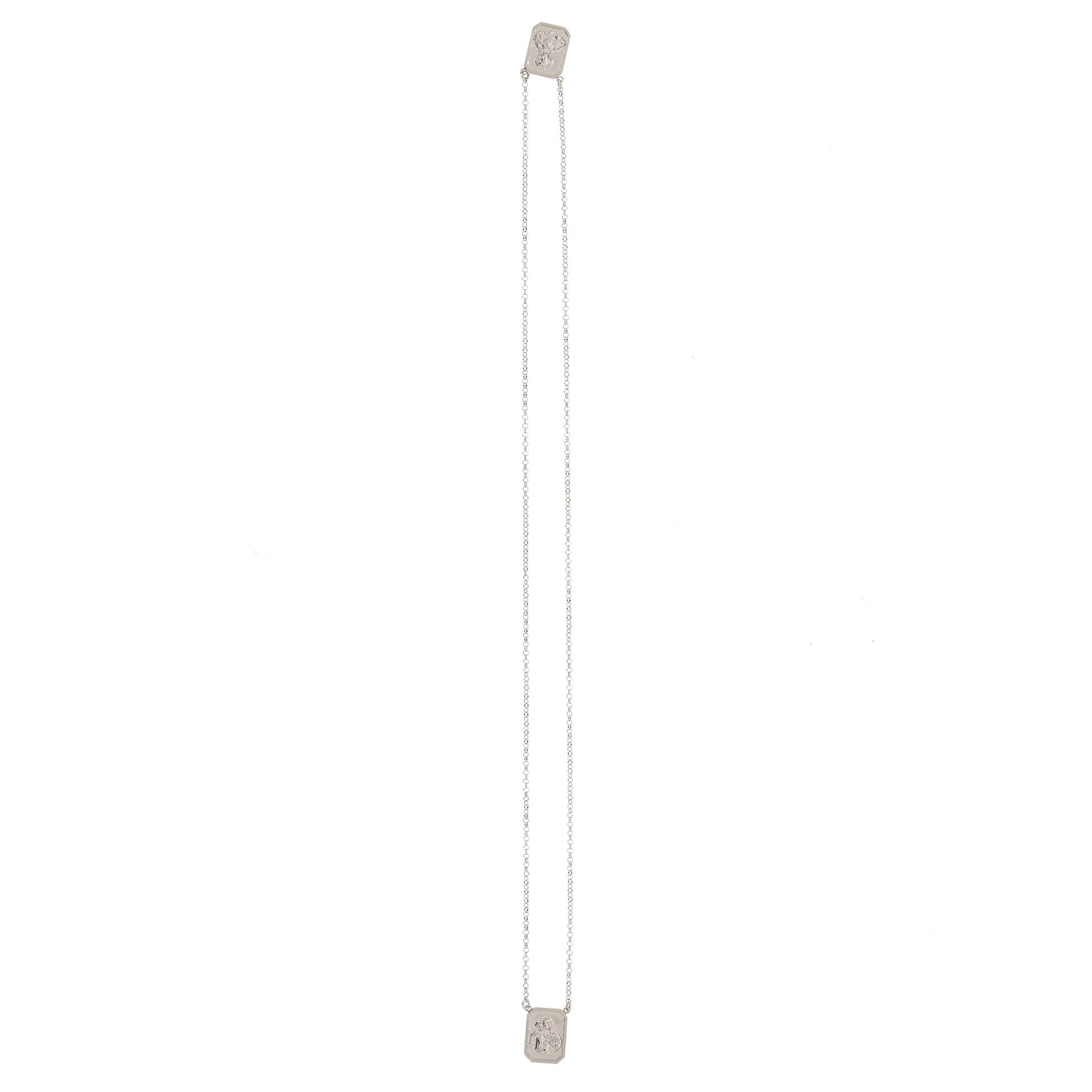 Scapolare del Carmelo in argento 925. Misura grande. Lunghezza 32,5 cm
