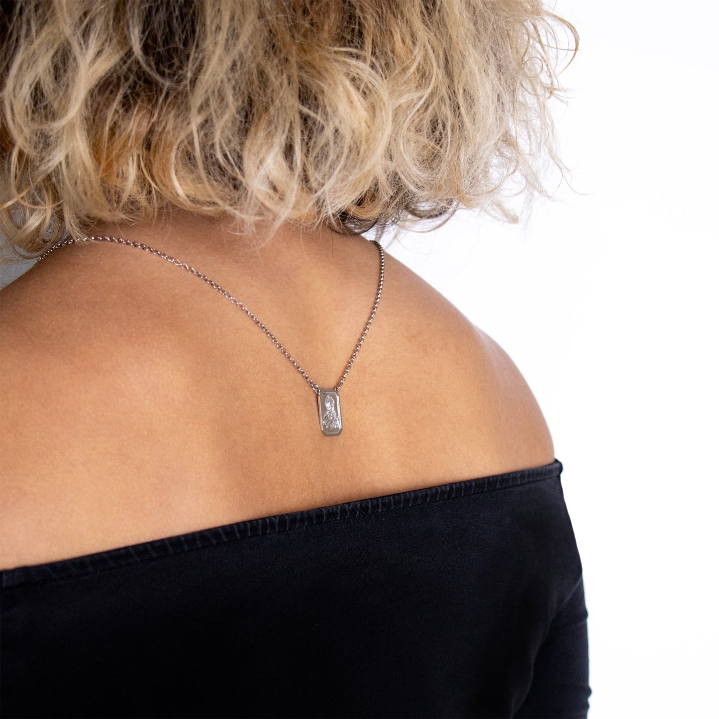 Scapolare del Carmelo in argento 925. Misura grande. Lunghezza 32,5 cm