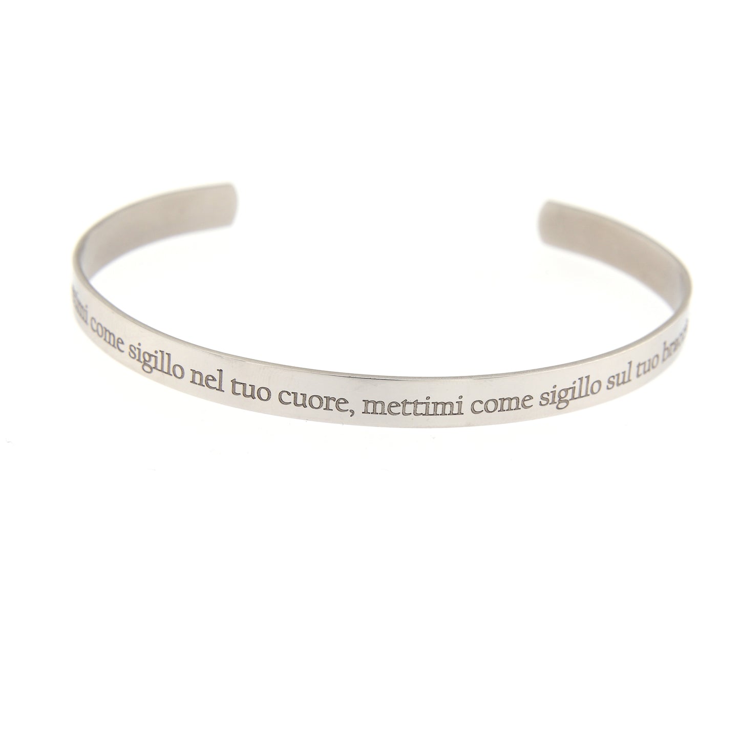 Bracciale rigido in acciaio con incisione