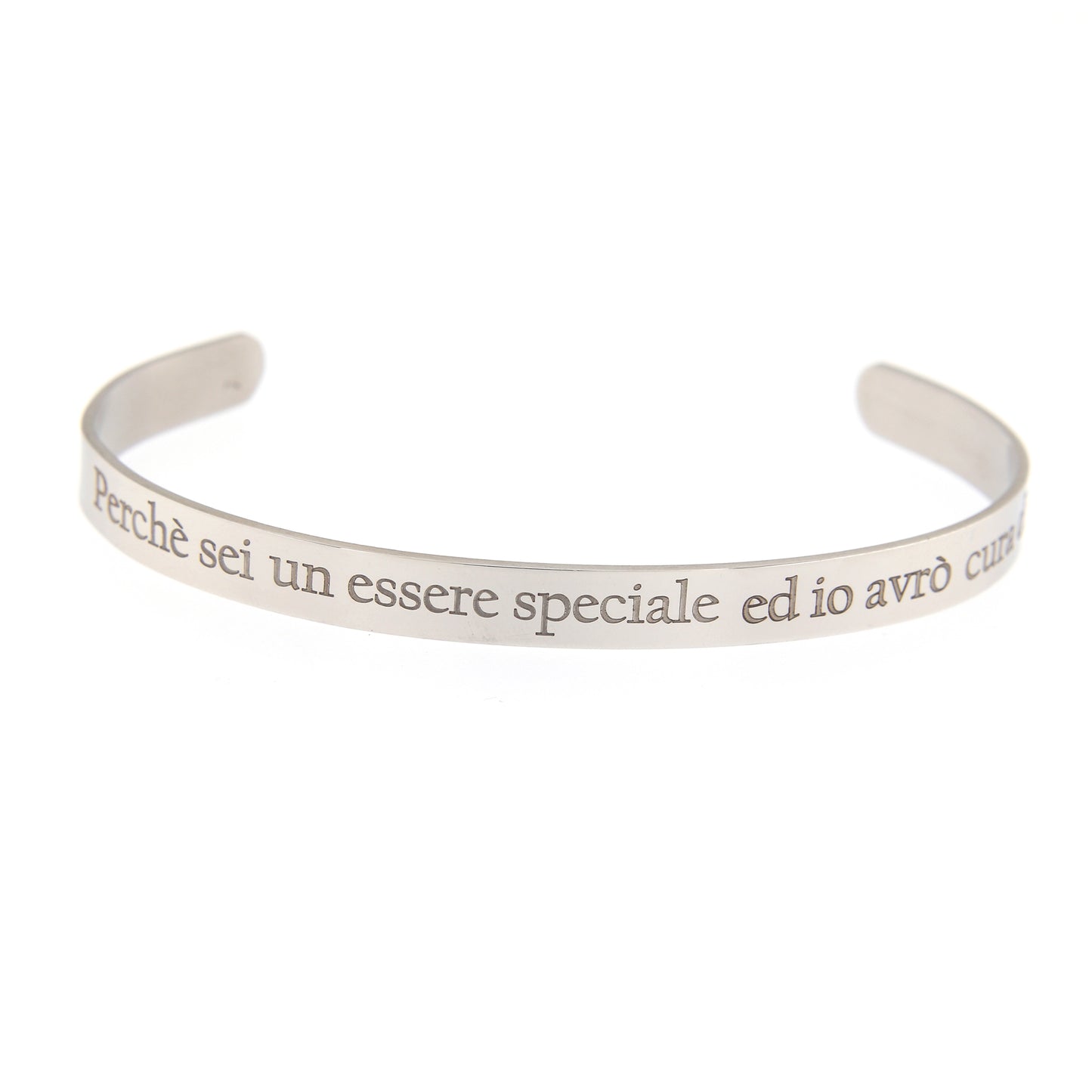 Bracciale rigido in acciaio con incisione