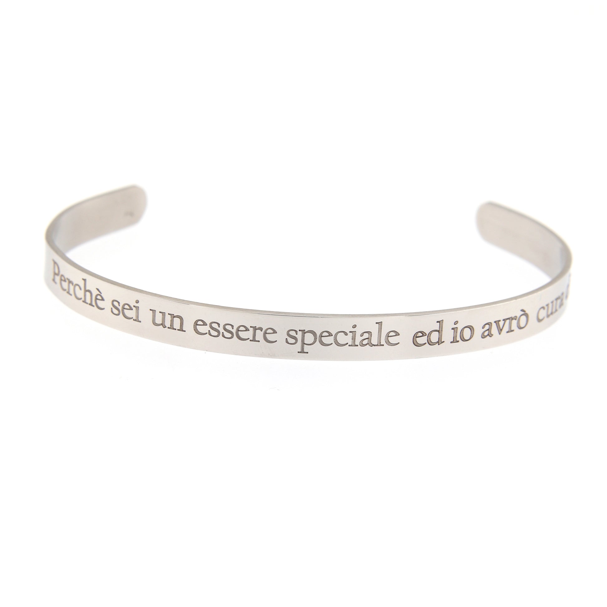 Bracciale rigido in acciaio con incisione