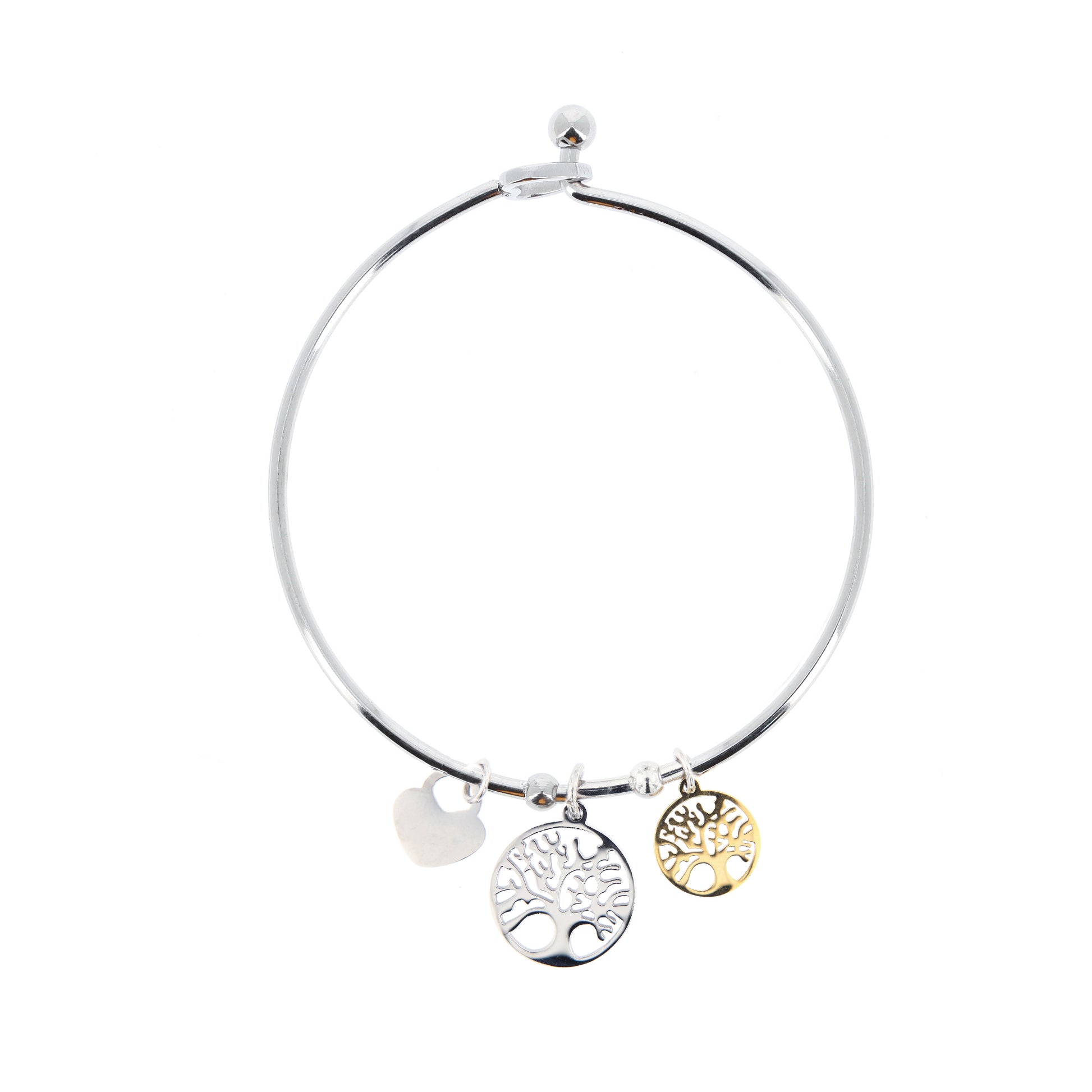 Bracciale rigido in acciaio Albero della Vita