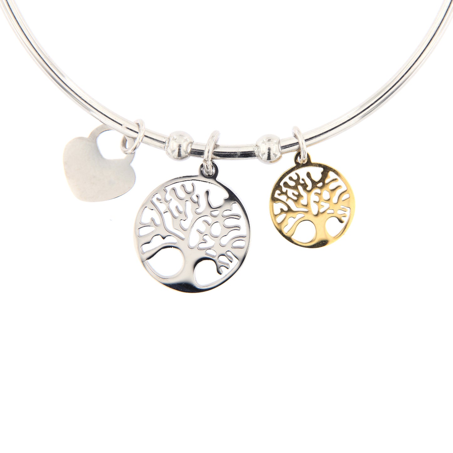 Bracciale rigido in acciaio Albero della Vita