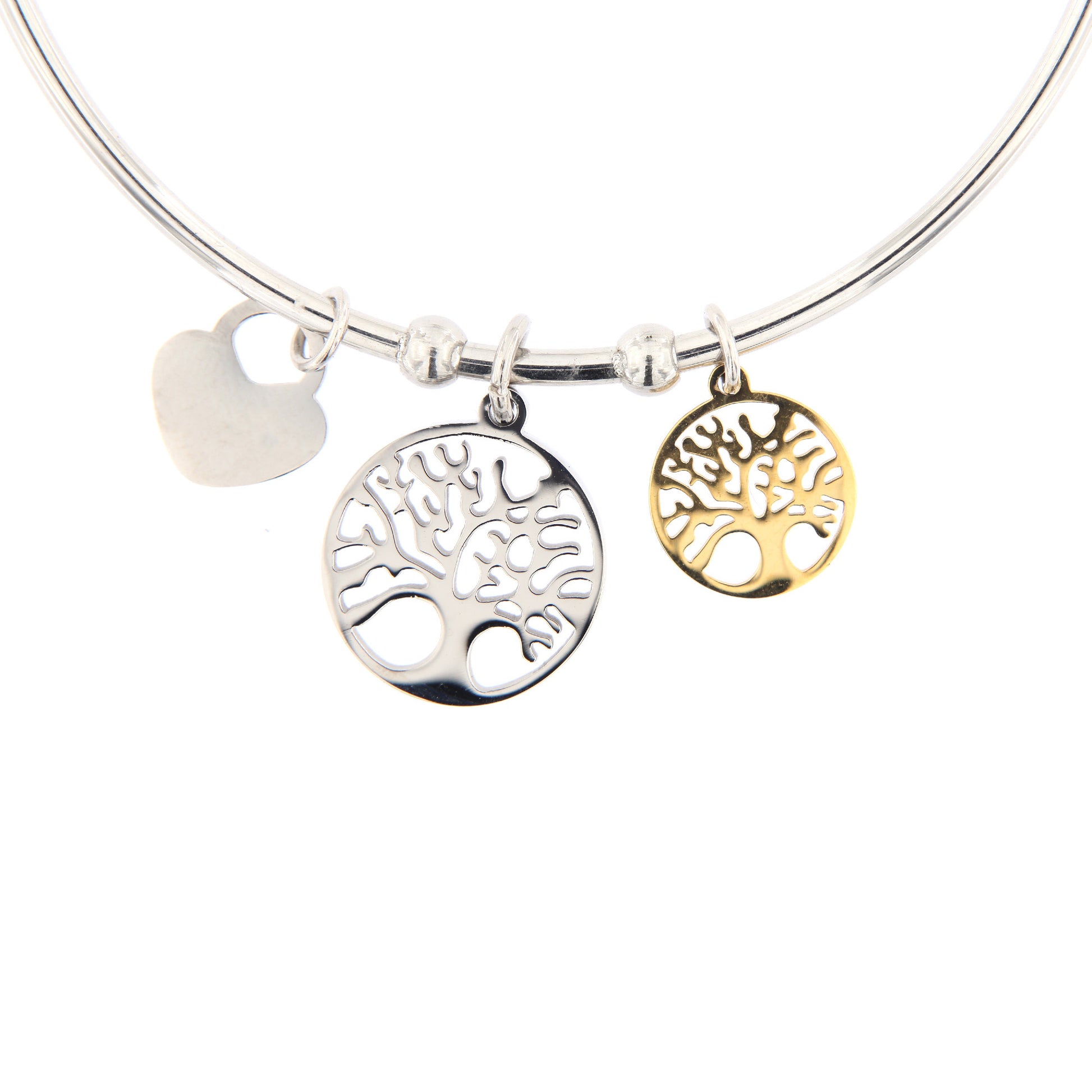 Bracciale rigido in acciaio Albero della Vita