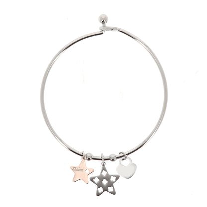 Bracciale rigido in acciaio Stella