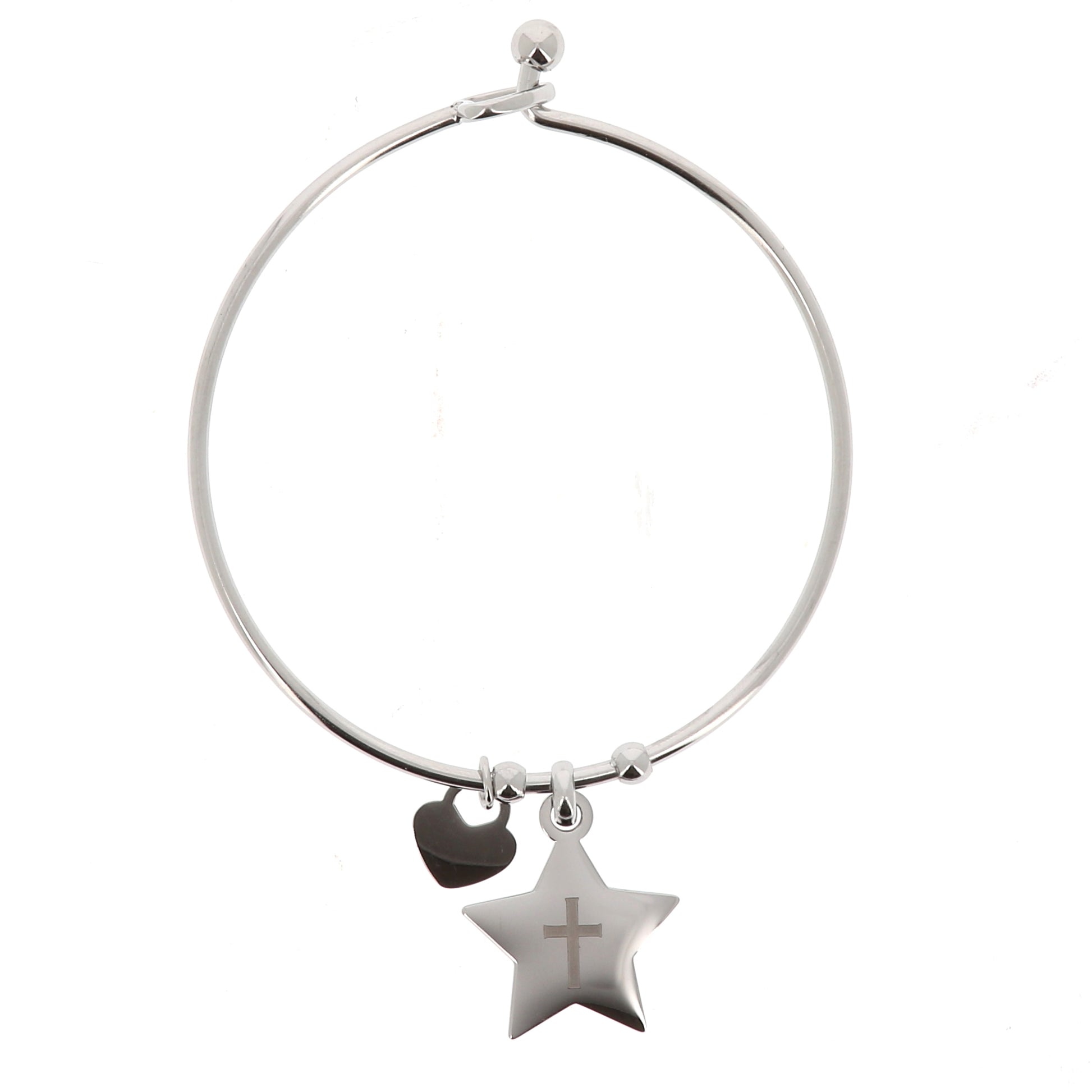 Bracciale rigido in acciaio Stella con incisioni