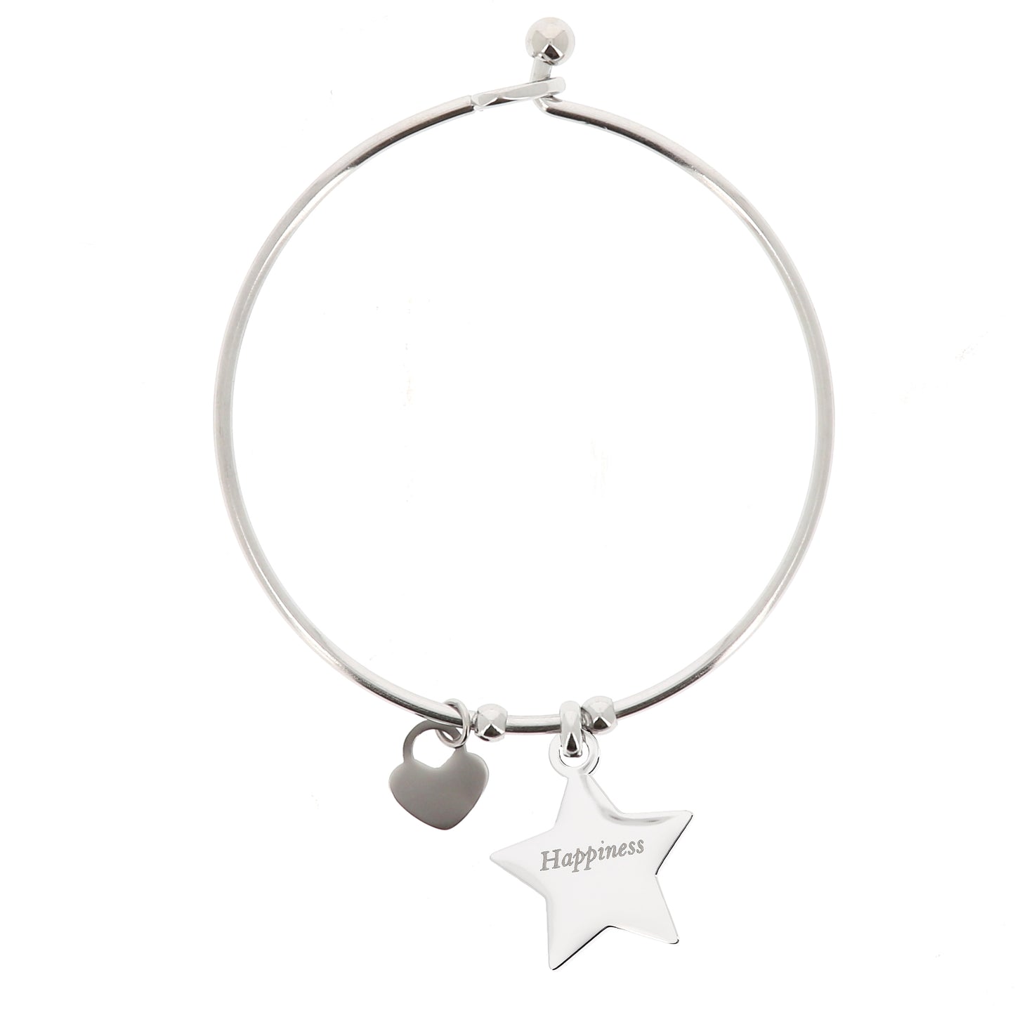 Bracciale rigido in acciaio Stella con incisioni