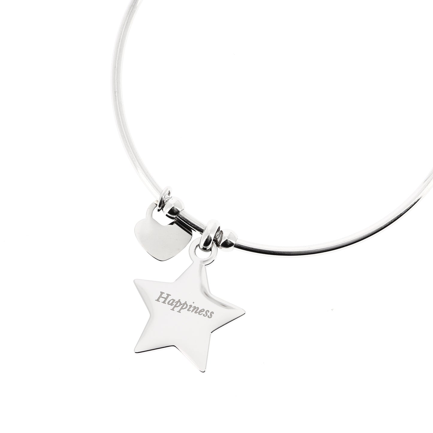 Bracciale rigido in acciaio Stella con incisioni