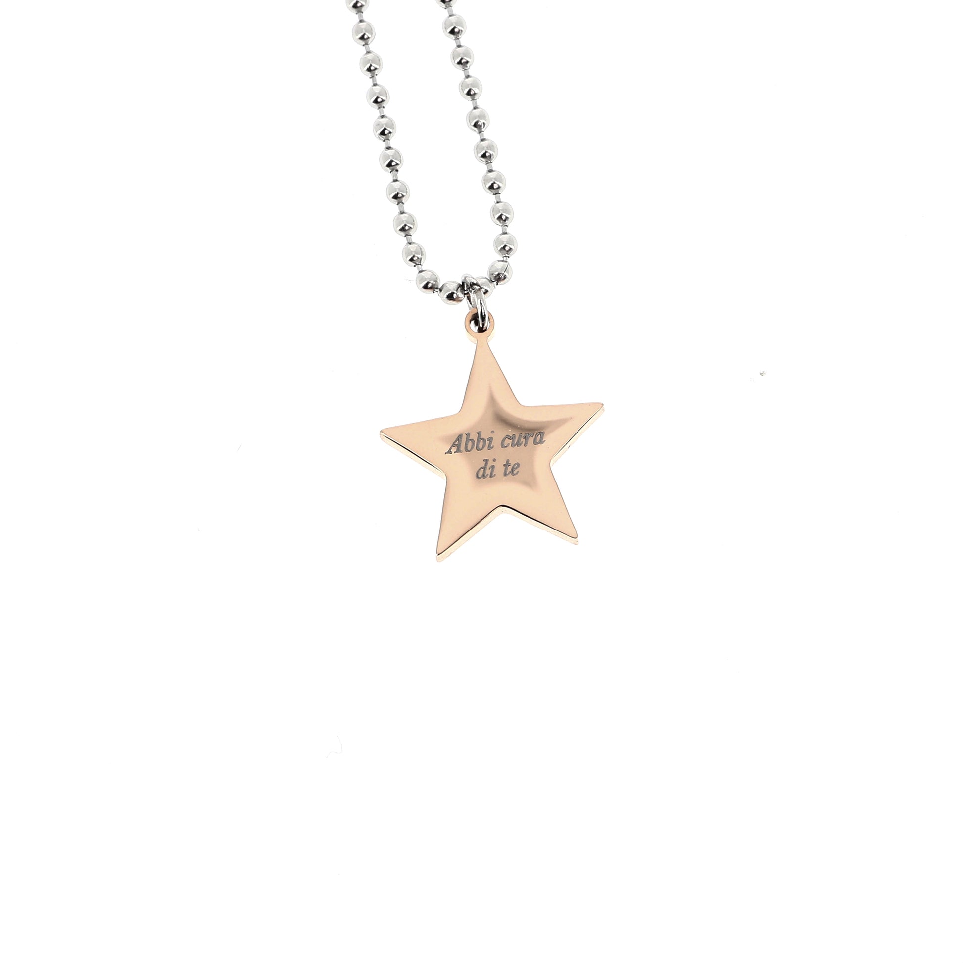 Collana in acciaio Stelle con incisione