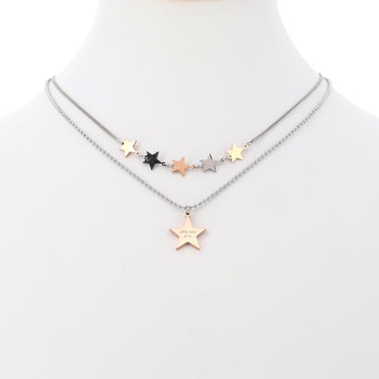 Collana in acciaio Stelle con incisione