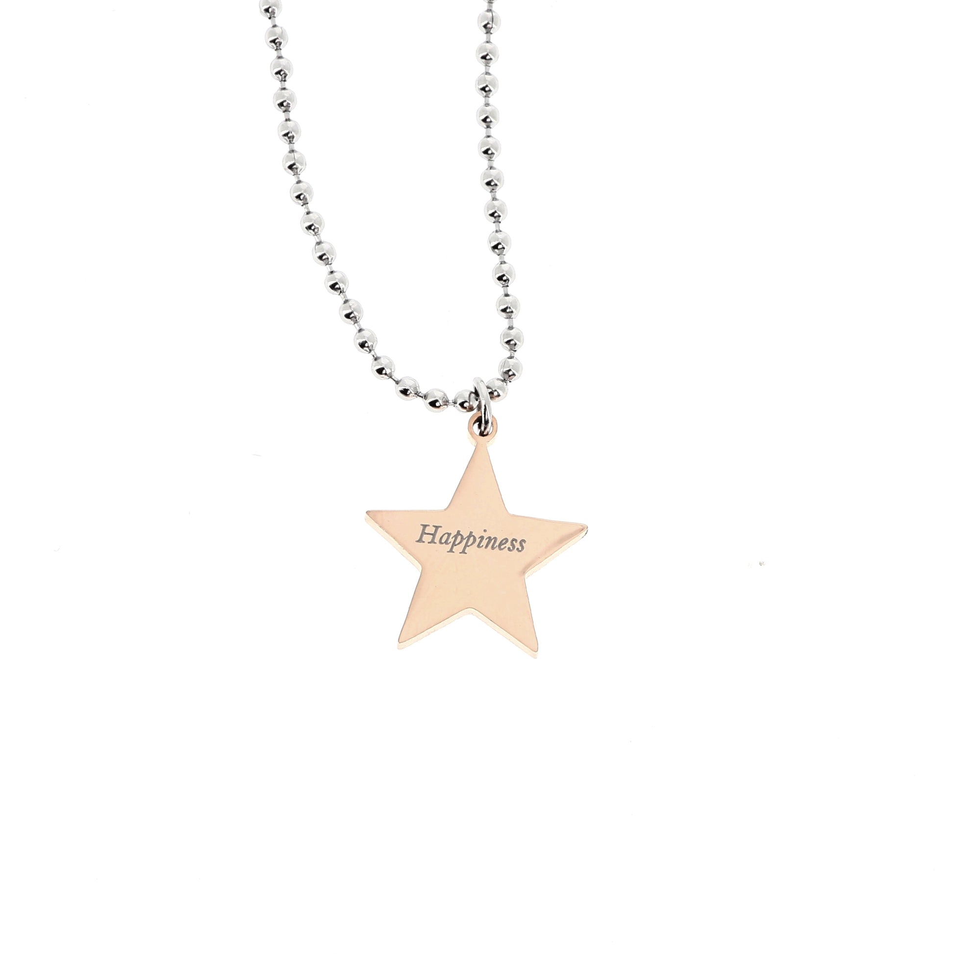 Collana in acciaio Stelle con incisione