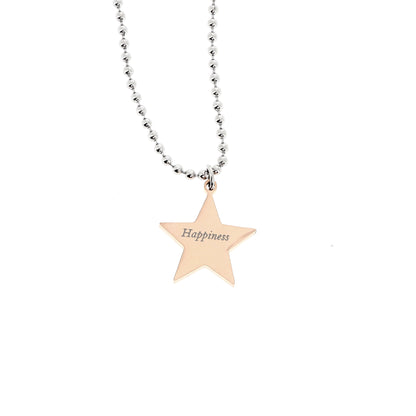 Collana in acciaio Stelle con incisione