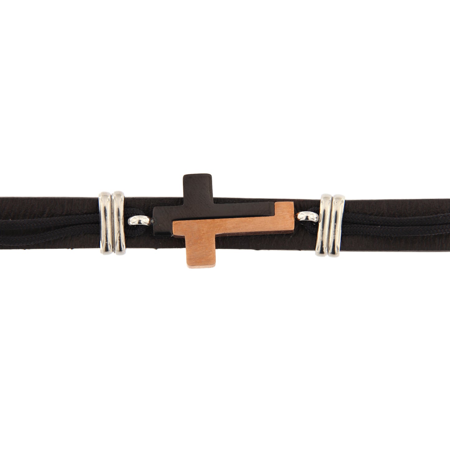 Bracciale uomo in pelle e acciaio