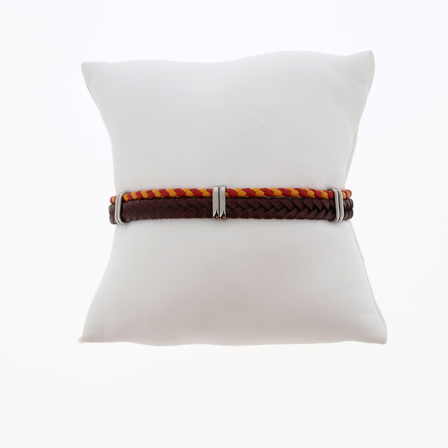 Bracciale uomo in pelle e acciaio