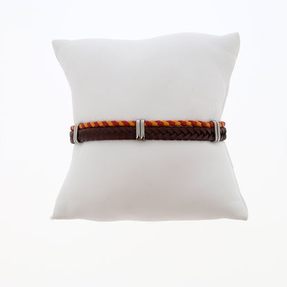 Bracciale uomo in pelle e acciaio