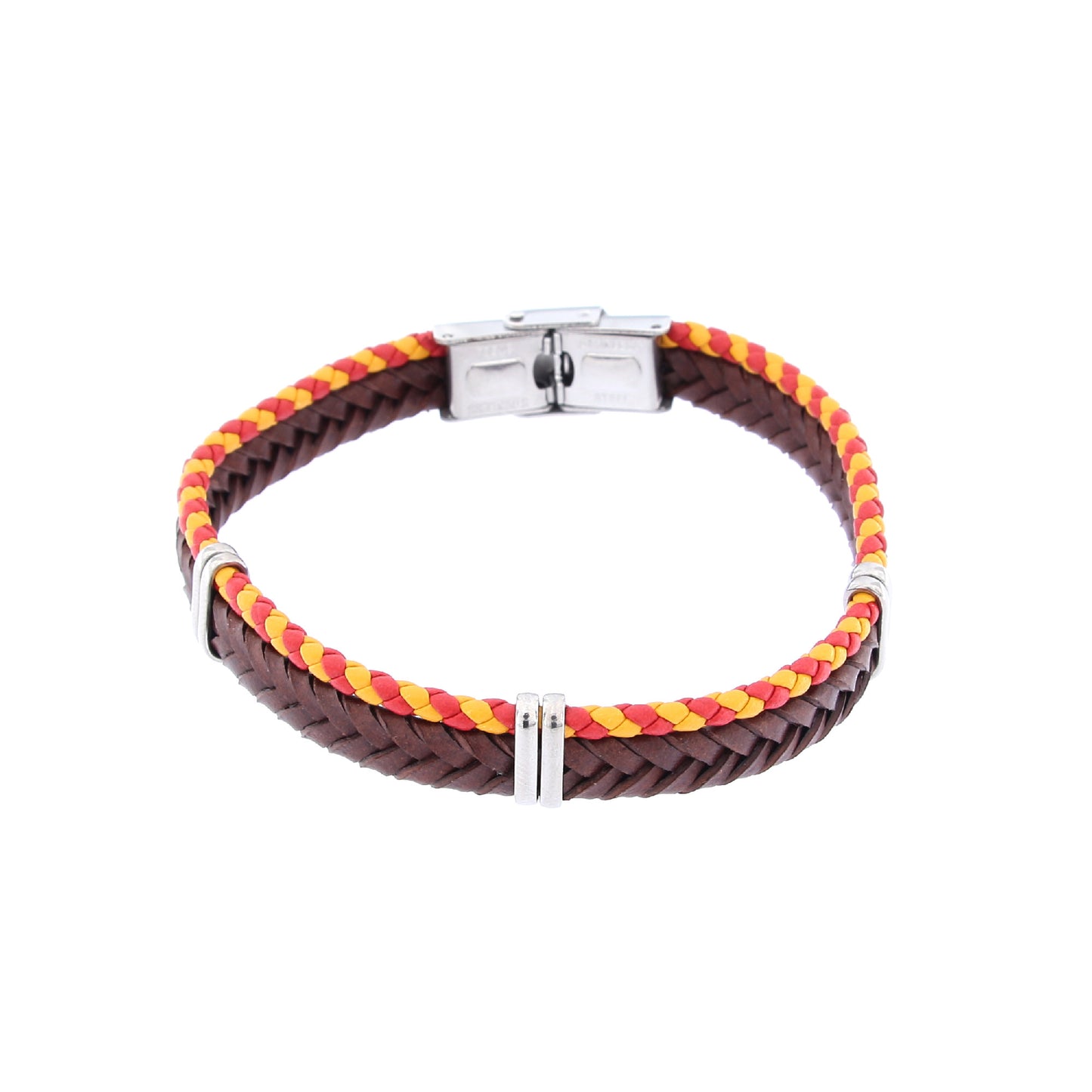 Bracciale uomo in pelle e acciaio